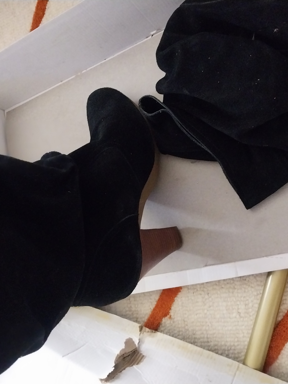 Colin Stuart Black Suede High Heel Ankle Boots